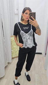 T-shirt Pizzo Nera